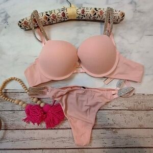 Victoria's Secret Twinkle Shine Strap Pink 38C And XL
